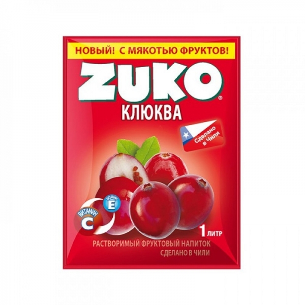 Zuko / Растворимый напиток со вкусом клюквы 1шт 25гр