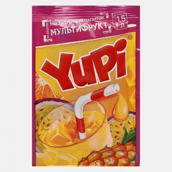Yupi / Растворимый напиток со вкусом мультифрукт 1шт 15гр
