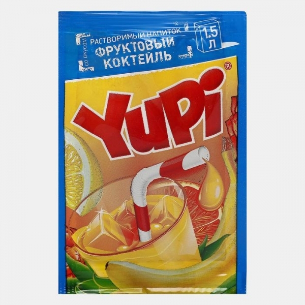 Yupi / Растворимый напиток со вкусом фруктового коктейля 1шт 15гр